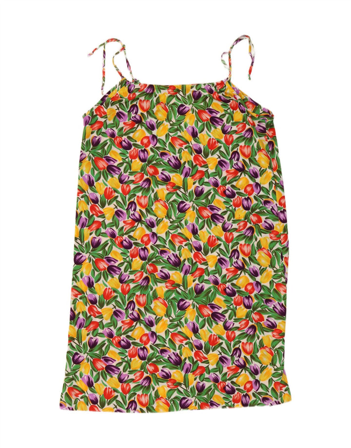 Prendisole vintage da donna UK 18 XL floreale multicolore