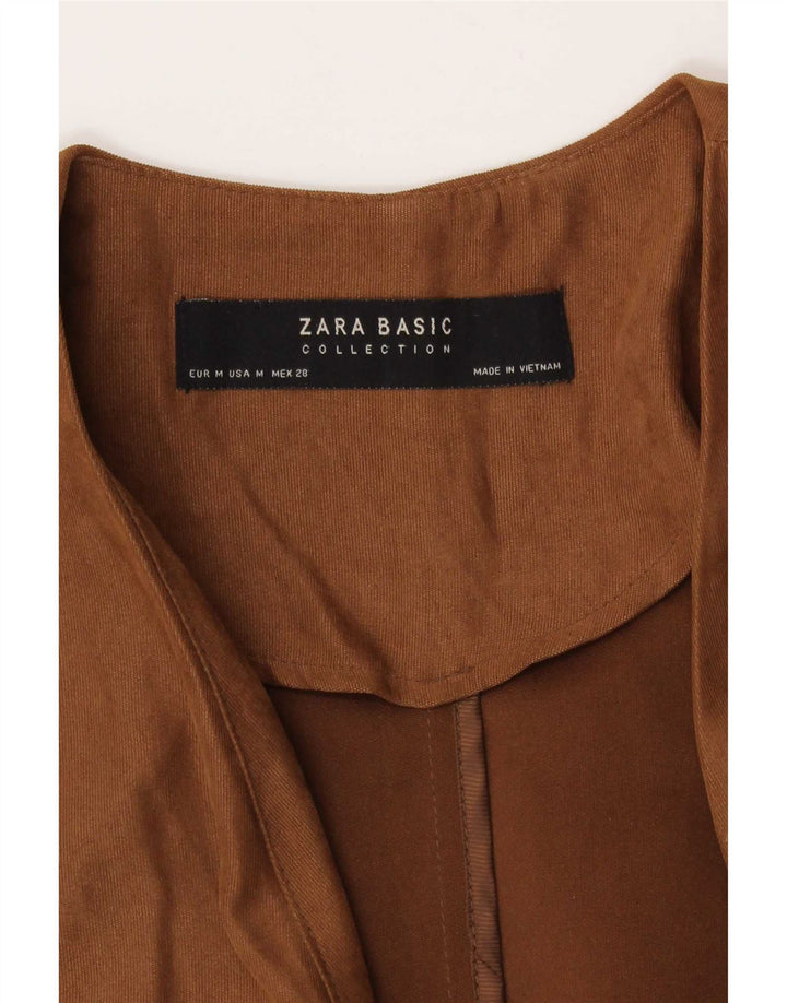 Top cardigan con maniche a 3/4 da donna Zara UK 14 Marrone medio