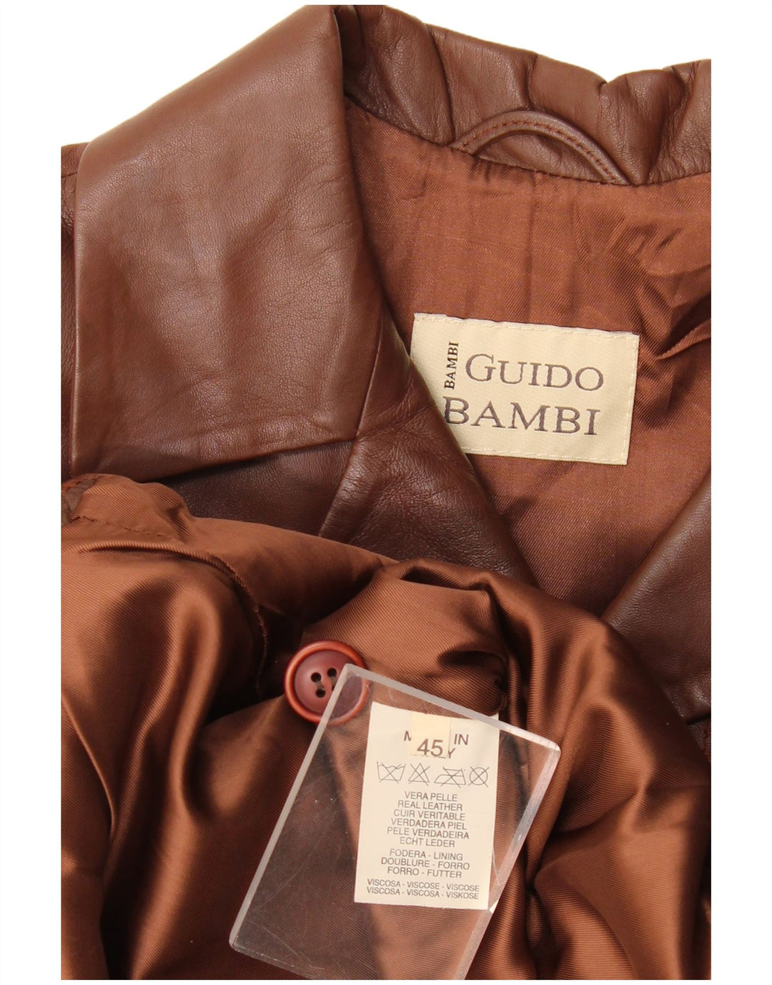 Giacca in pelle da donna vintage IT 45 in pelle bordeaux media