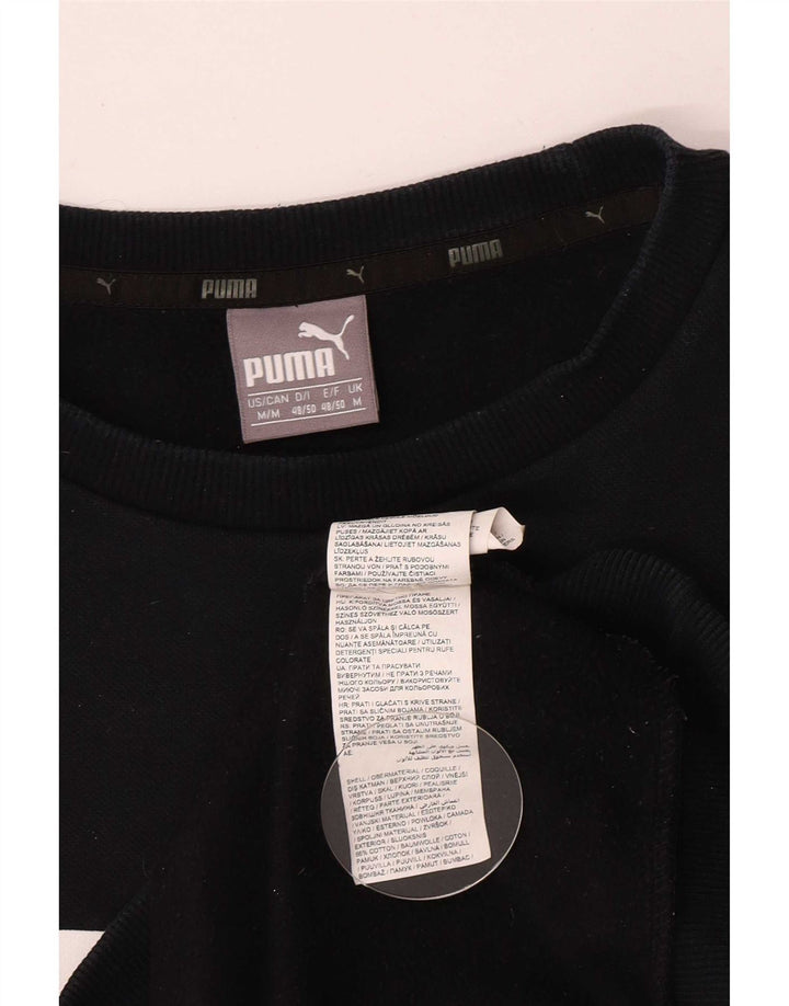 Felpa grafica da uomo Puma Felpa media in cotone nero
