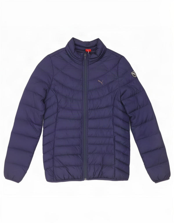 Giacca imbottita da donna Puma UK 10 Small nylon blu navy