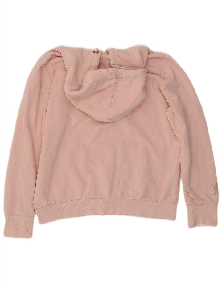 Maglione con cappuccio grafico da donna SUPERDRY UK 16 grande cotone rosa