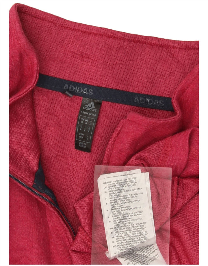 Top da tuta ADIDAS da uomo con zip e collo in cotone rosa medio