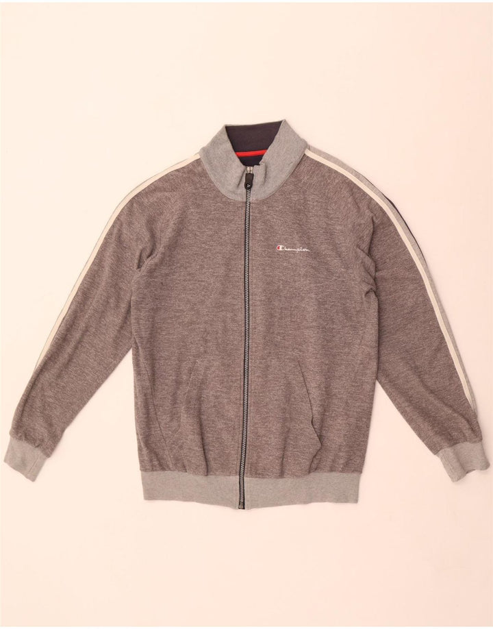 Giacca da tuta da uomo Champion in poliestere grigio medio