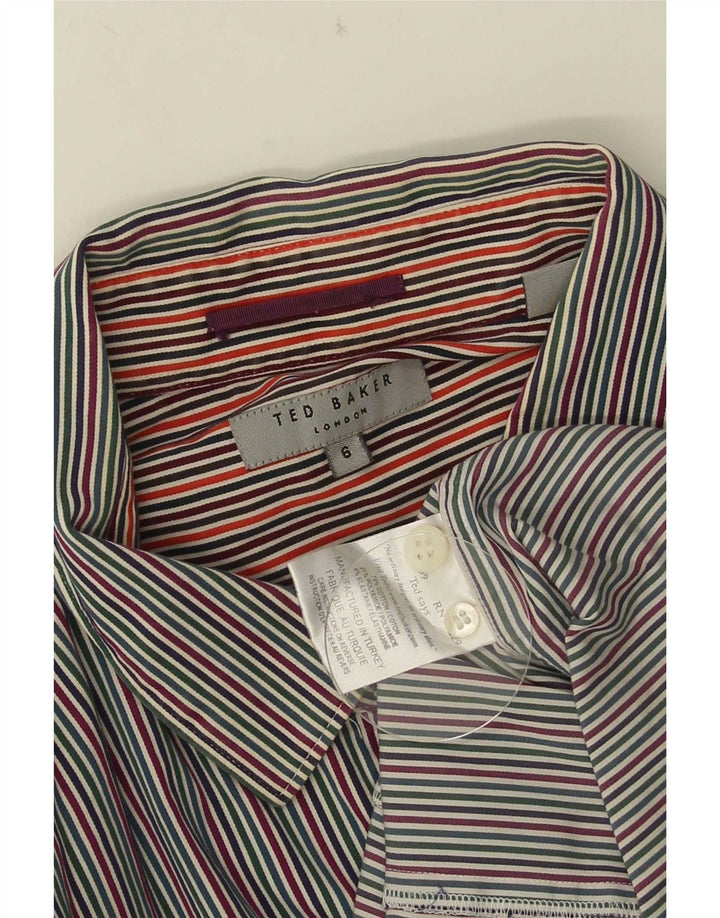 Camicia da uomo Ted Baker taglia 6 2XL cotone gessato multicolore