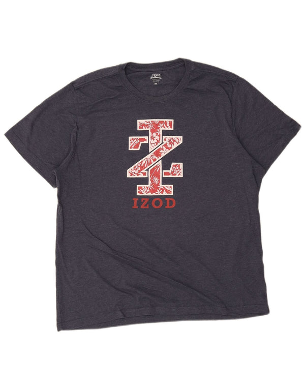 T-shirt grafica da uomo Izod Salt Water Top 2XL cotone blu navy