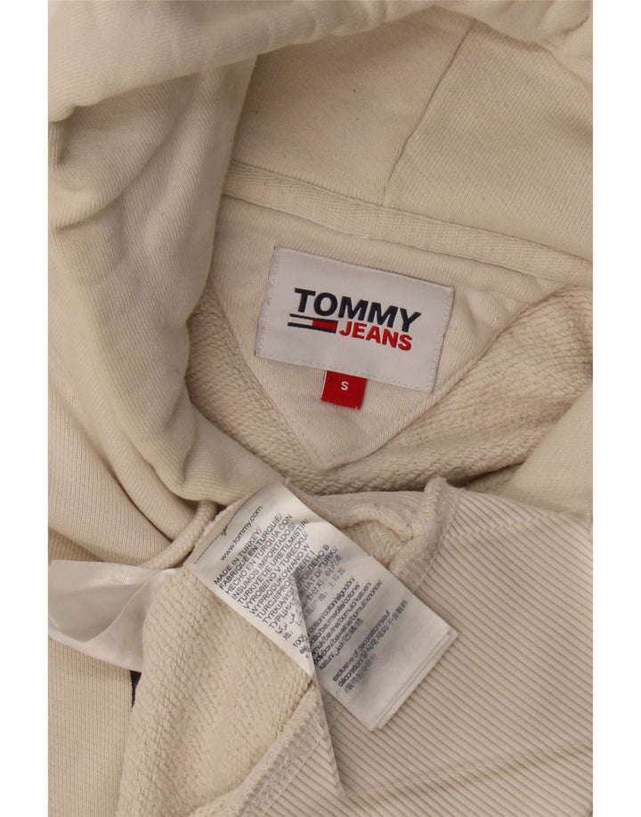 Maglione con cappuccio grafico da uomo Tommy Hilfiger piccolo in cotone bianco sporco
