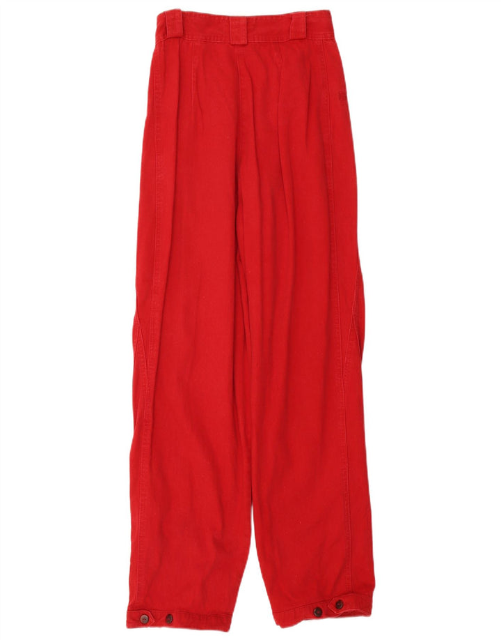 Pantaloni casual con ancoraggio da donna vintage W24 L29 Rossi