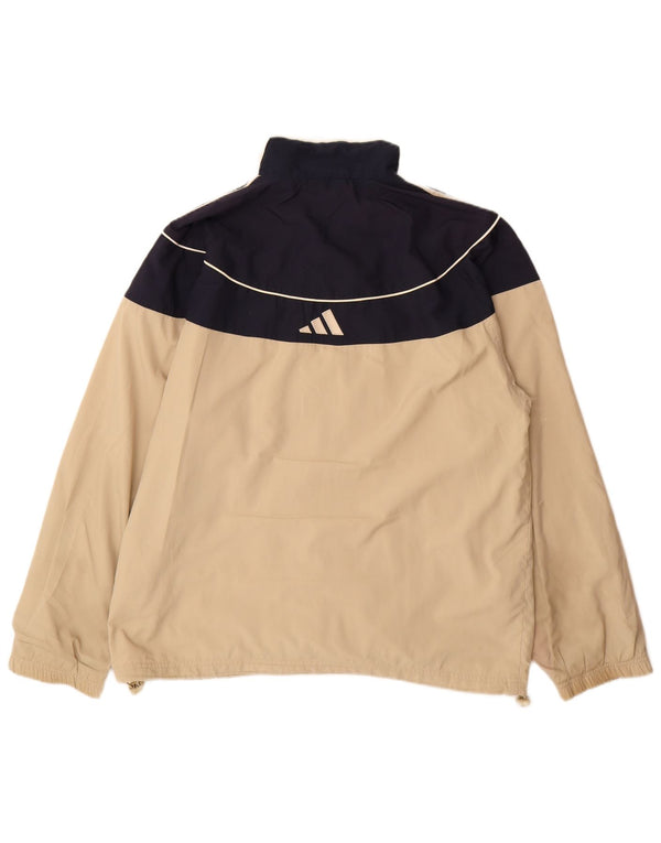 Giacca da ginnastica da uomo Adidas, grande, in poliestere color block beige