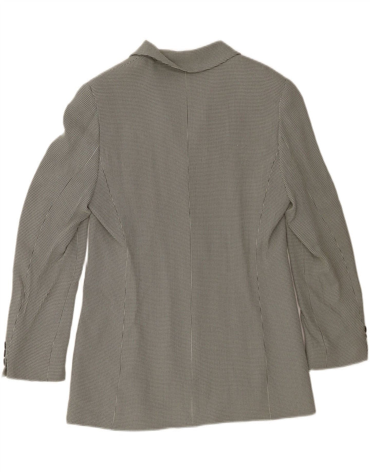 Giacca blazer a 3 bottoni da donna Marella UK 14 grande viscosa pied de poule bianca