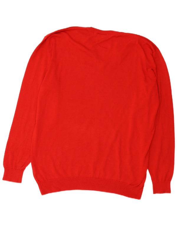Maglione maglione con scollo a V da uomo Lacoste taglia 8 3XL cotone rosso