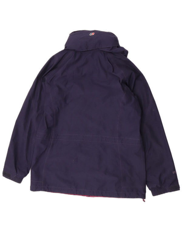 Giacca antipioggia da donna con cappuccio Berghaus UK 12 medio blu navy poliestere