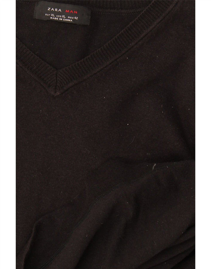 Maglione Zara da uomo con scollo a V XL Nero