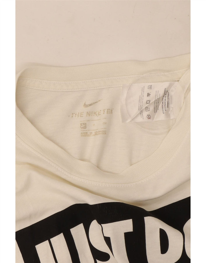 T-shirt grafica da uomo Nike Top Small in cotone bianco