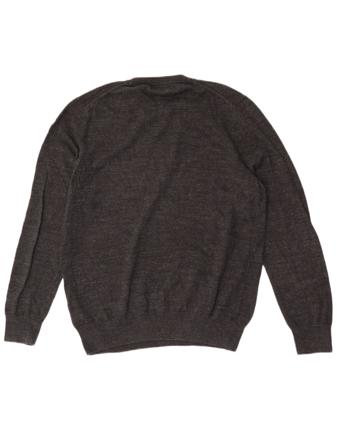 Maglione maglione girocollo da uomo Marks & Spencer in cotone screziato grigio medio