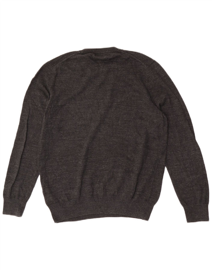 Maglione maglione girocollo da uomo Marks & Spencer in cotone screziato grigio medio