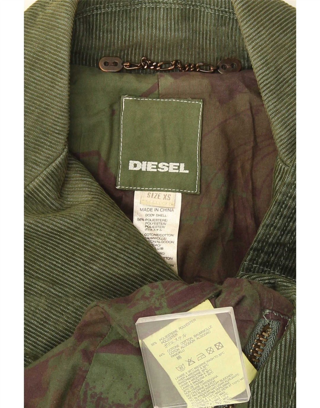 Giacca blazer doppiopetto da donna Diesel UK 6 XS verde poliestere