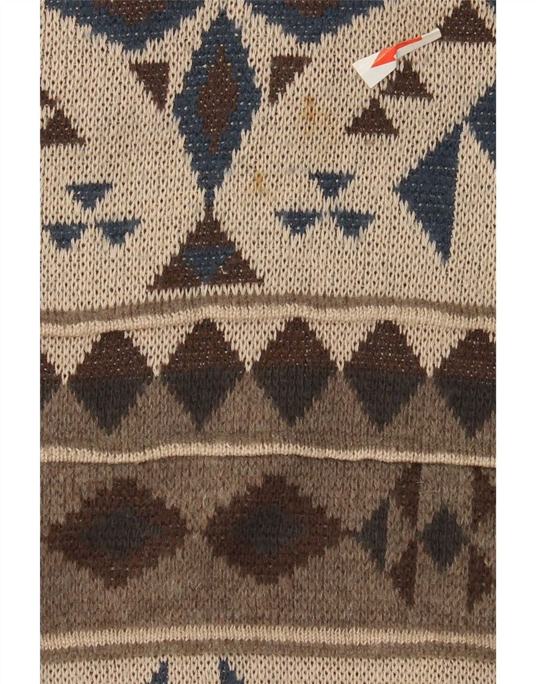 Maglione maglione girocollo da uomo vintage grande geometrico beige