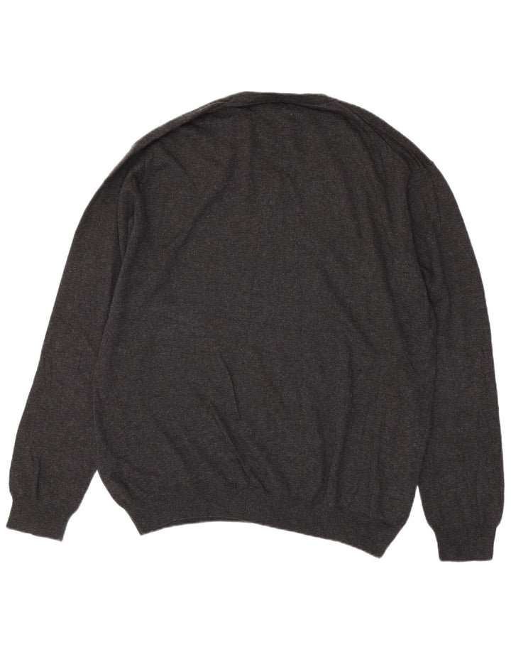 Maglione maglione da uomo con scollo a V Gant 2XL cotone grigio