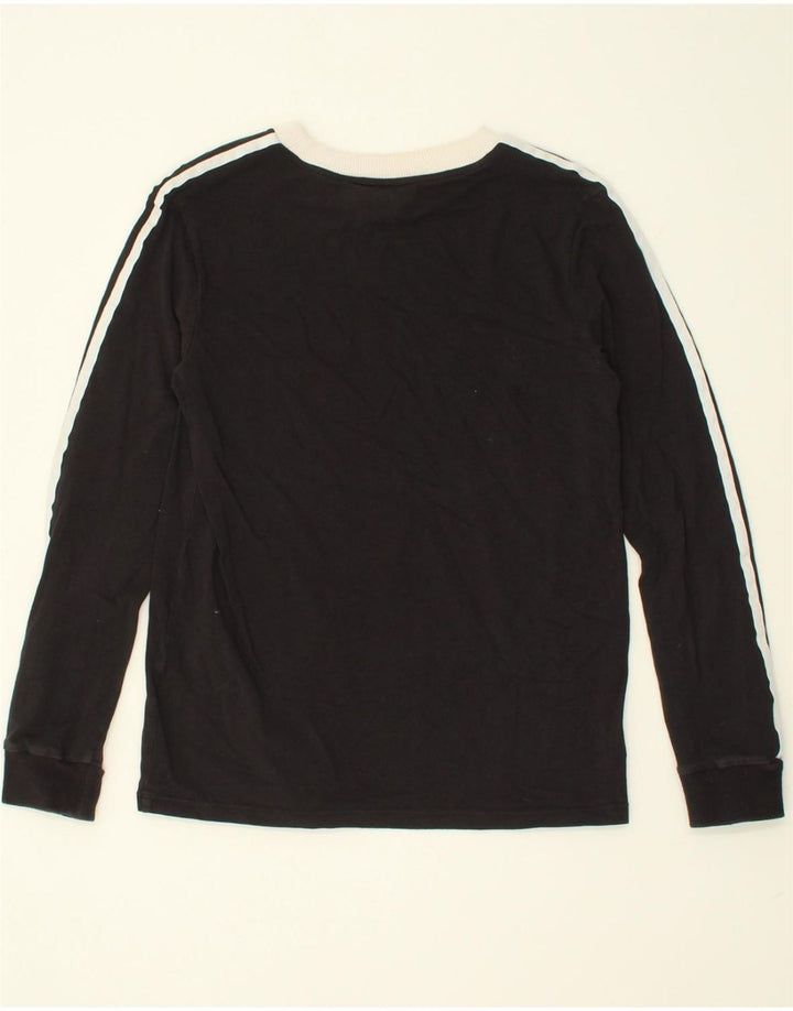 ADIDAS Womens Top Long Sleeve UK 10 Small Black Cotton Vintage Adidas and Second-Hand Adidas from Messina Hembry 