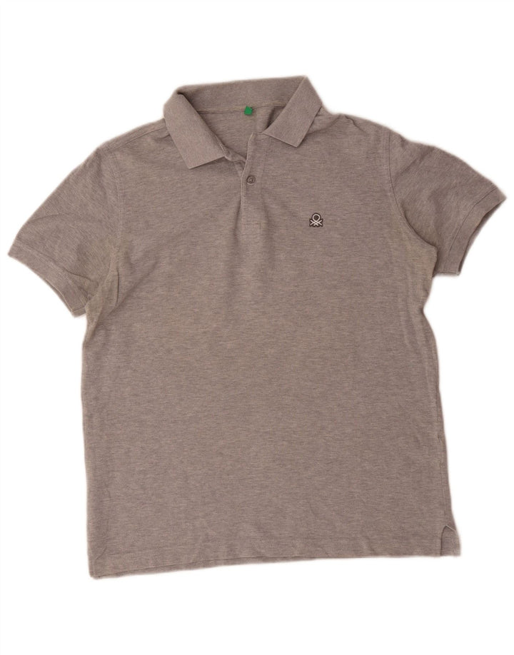 Polo Benetton Uomo Grigio Medio Flecked