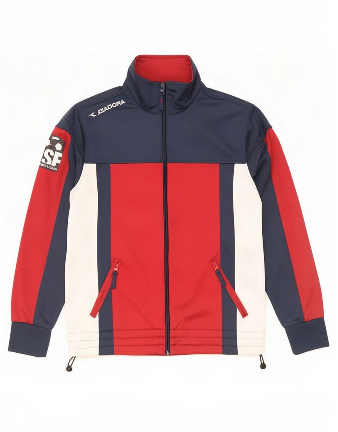 Giacca da tuta da uomo Diadora Small in poliestere Colourblock multicolore