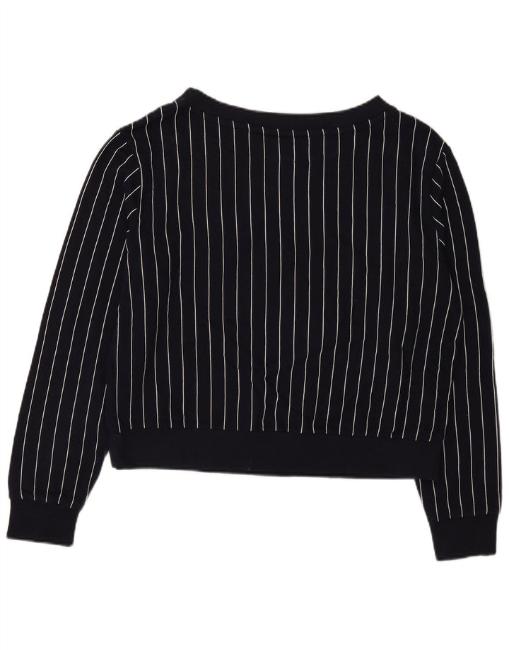 Felpa grafica da donna Benetton UK 14 Medium Navy Blue Striped