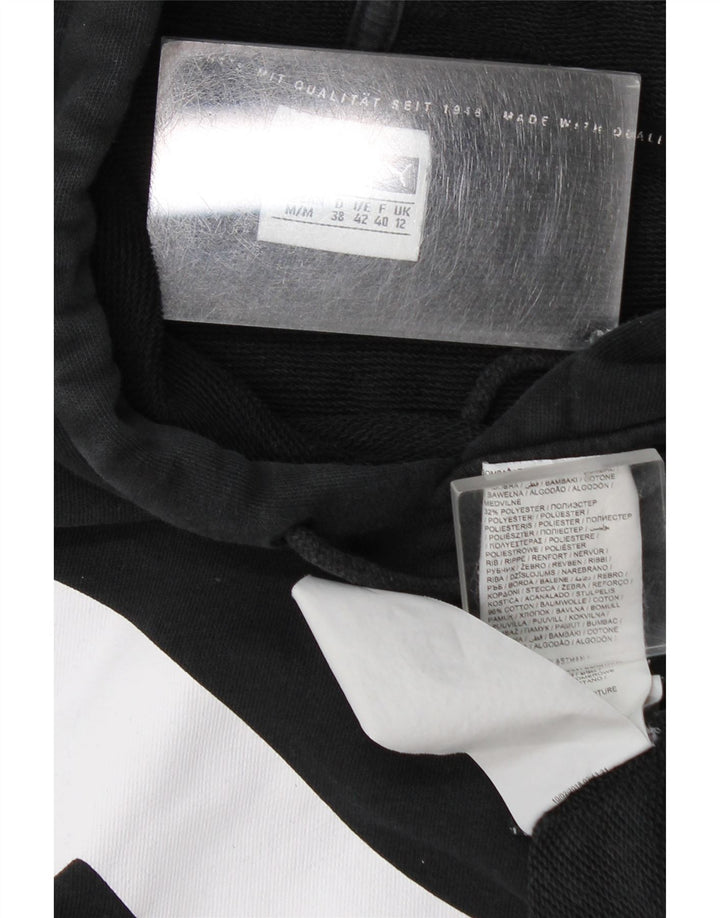 Felpa con cappuccio oversize grafica da donna Puma UK 12 Medium Black Colourblock