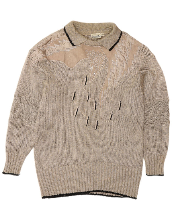 Maglione a collo alto da donna Madeleine IT 44/46 Large Beige Viscosa