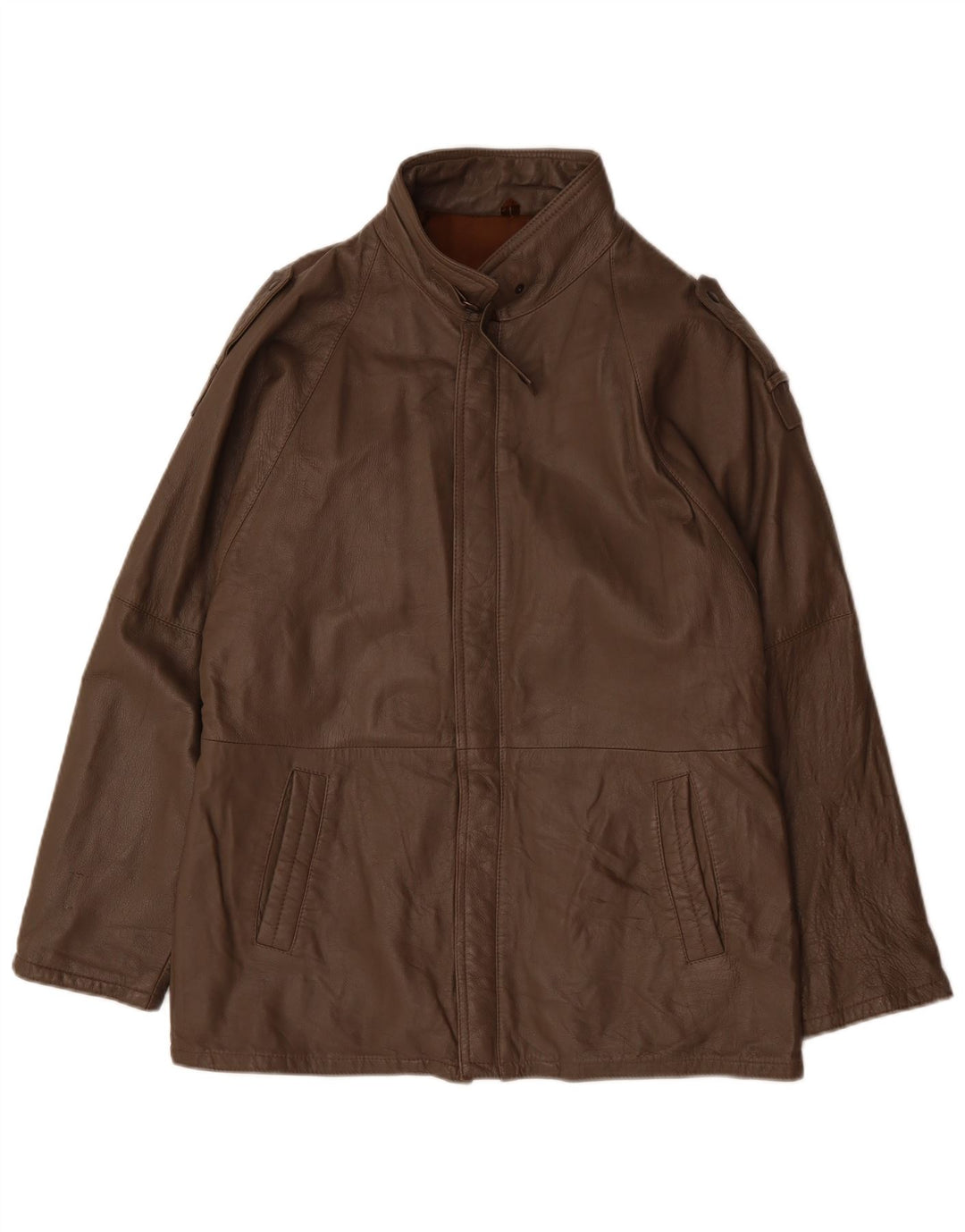 Giacca in pelle militare vintage da uomo UK 38 Marrone medio