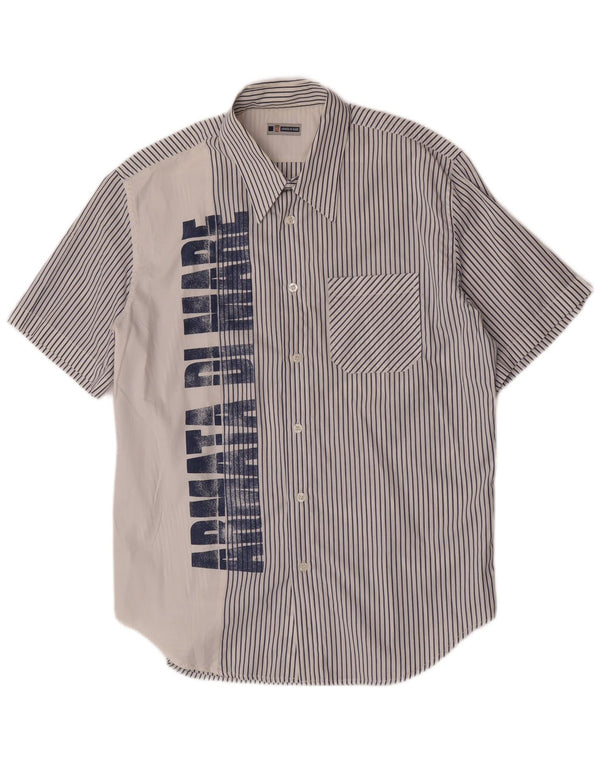 Armata Di Mare Camicia grafica da uomo a maniche corte IT 54 XL Gessato bianco