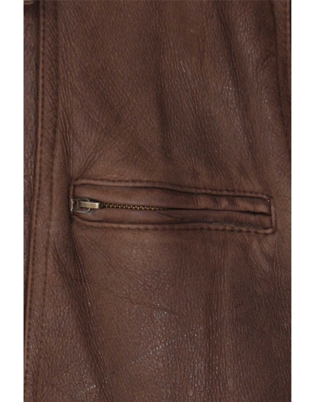 Giacca in pelle Sherpa vintage da uomo UK 40 grande marrone