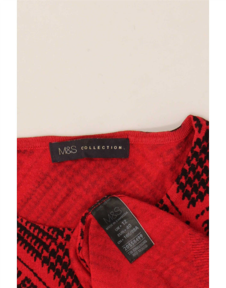 Maglione maglione con scollo a barca da donna Marks & Spencer UK 12 rosso medio