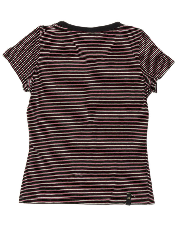 T-shirt da donna ADIDAS UK 8/10 piccola in cotone a righe multicolore
