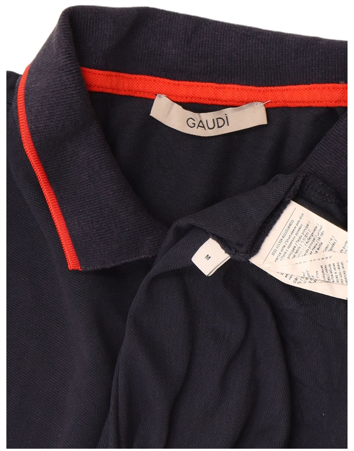 Polo da uomo Gaudi in cotone blu navy medio