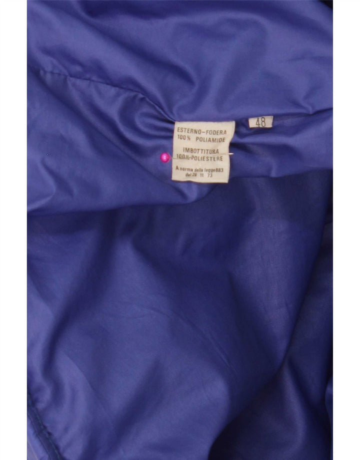 Giacca imbottita vintage da uomo IT 48 Poliammide color block blu medio