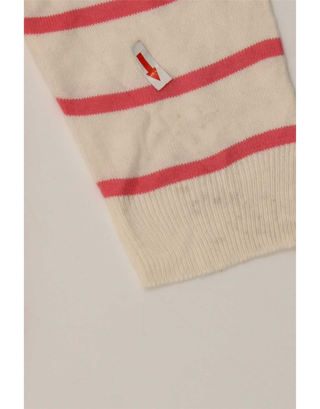 Maglione da donna con scollo a V Marks & Spencer UK 14 a righe rosa medio