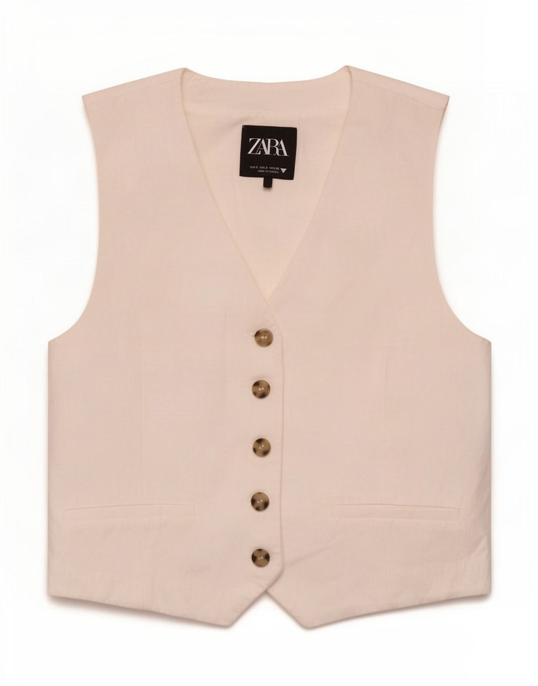 Gilet Zara da donna UK 10 piccolo in viscosa bianca