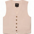 Gilet Zara da donna UK 10 piccolo in viscosa bianca