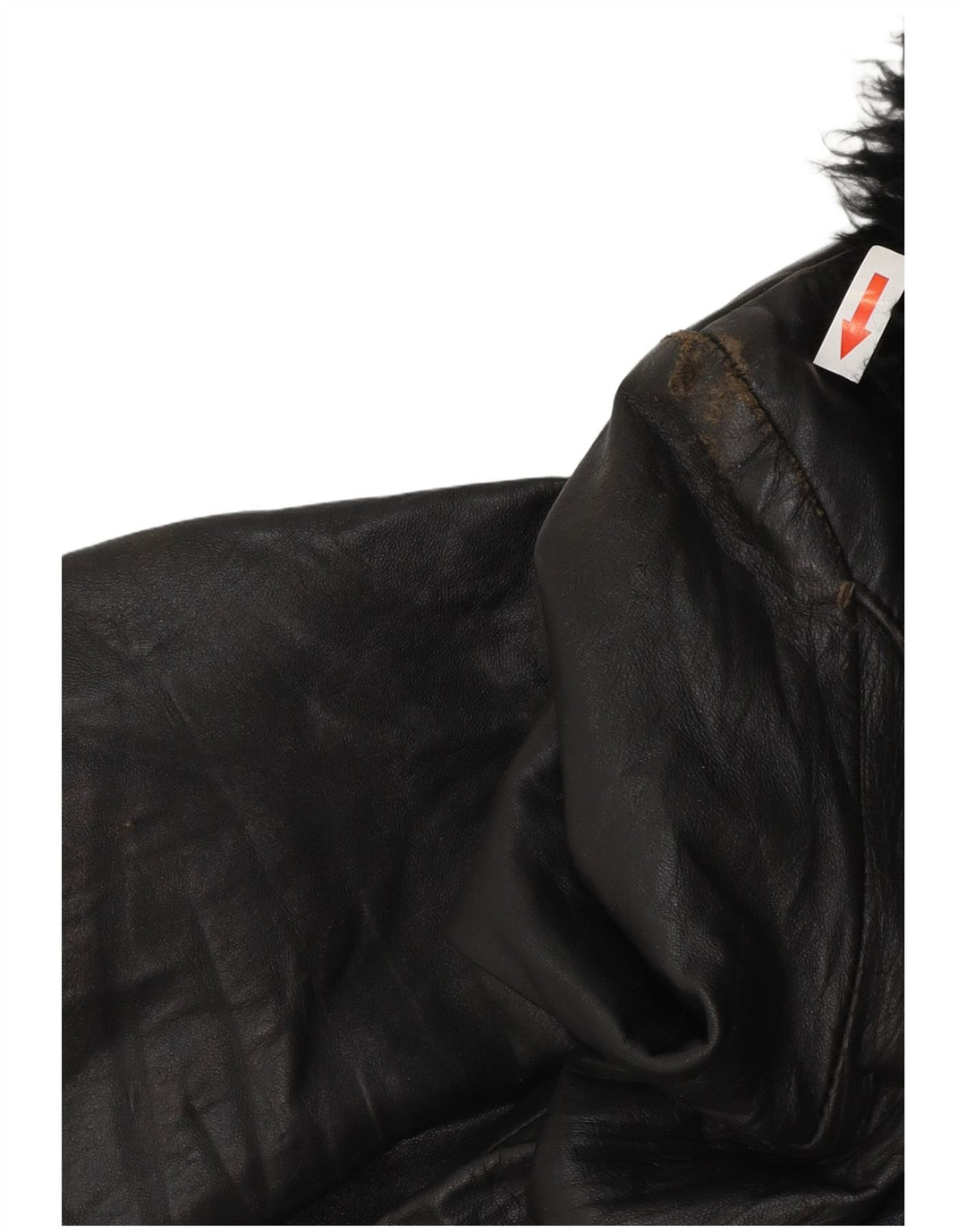 Cappotto in pelle vintage da donna UK 8 piccolo nero