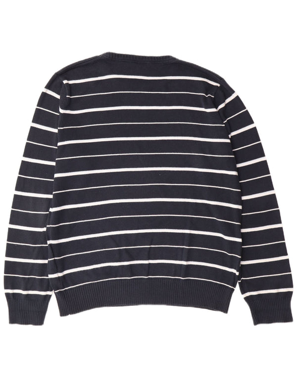 Maglione maglione girocollo da uomo TIMBERLAND XL cotone a righe blu navy