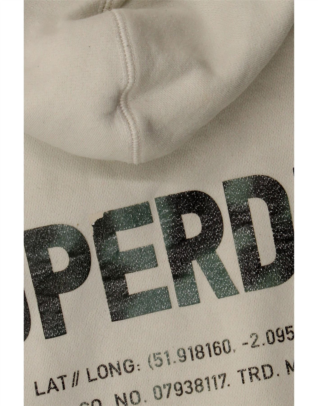 Maglione con cappuccio grafico da uomo Superdry in cotone bianco medio