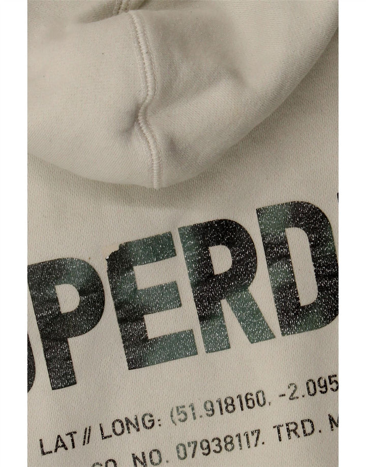 Maglione con cappuccio grafico da uomo Superdry in cotone bianco medio