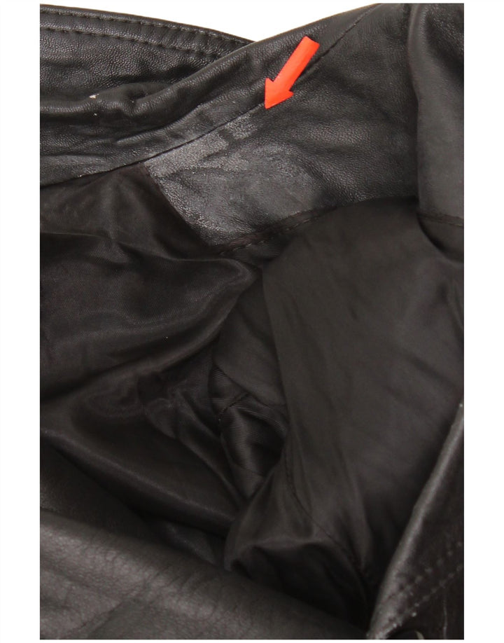 Cappotto in pelle da uomo vintage UK 38 in pelle nera media