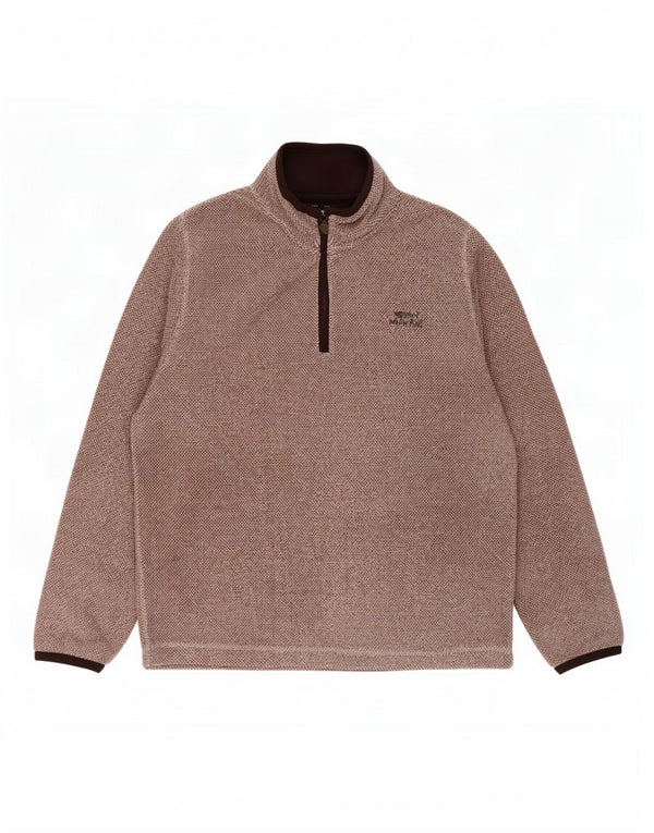Maglione in pile da uomo con collo con zip Weird Fish, grande poliestere marrone