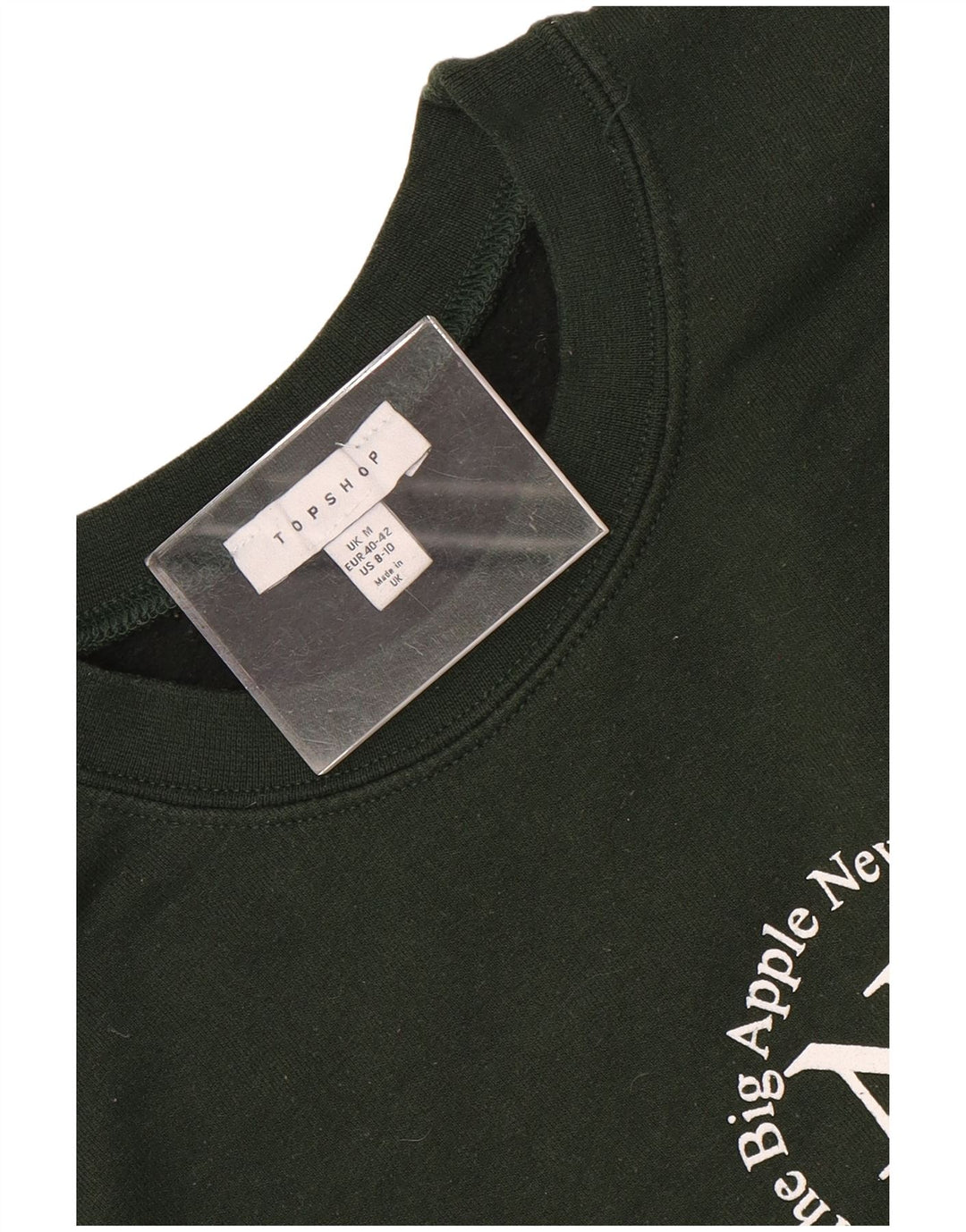 Topshop Felpa grafica da donna Maglione UK 14 Verde medio