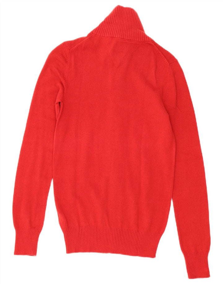 Maglione cardigan da uomo Tommy Hilfiger piccolo in cotone rosso