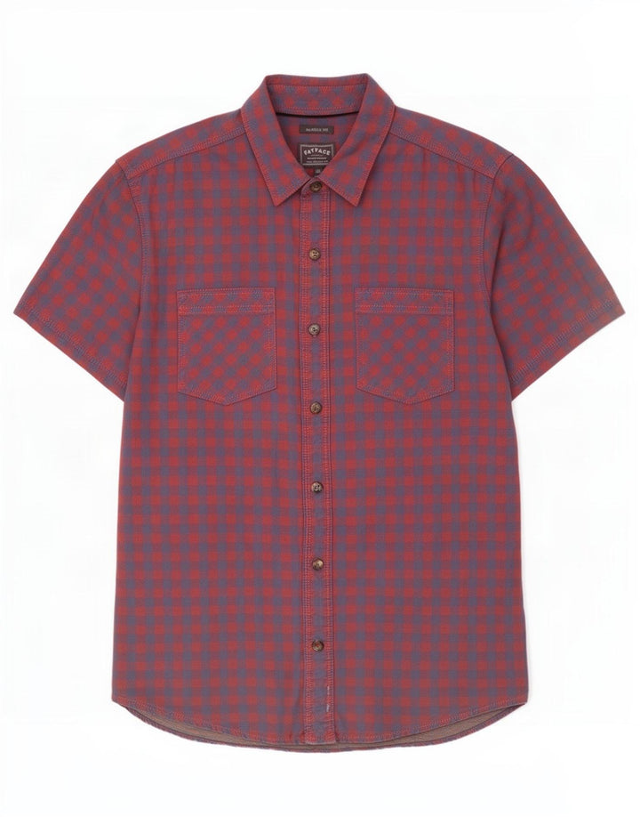 Camicia da uomo a maniche corte dal taglio classico Fat Face in cotone a quadretti rosso medio