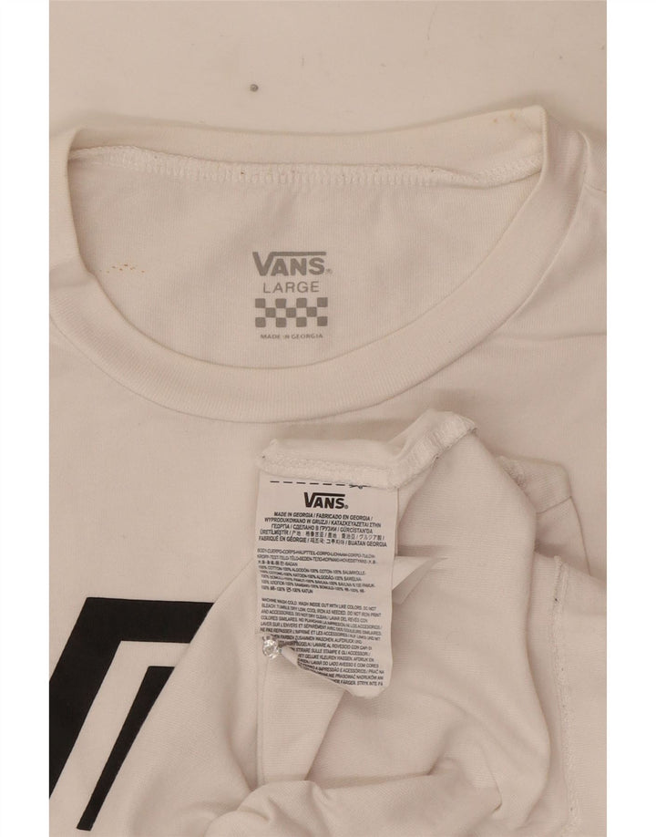 T-shirt grafica da donna Vans Top UK 14 grande cotone bianco