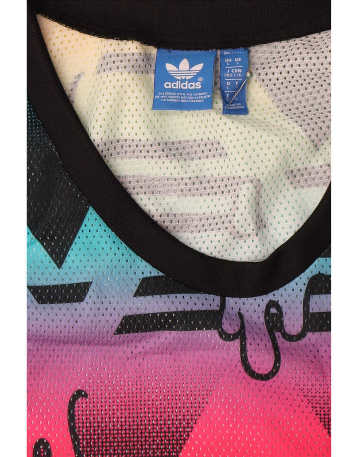 Canotta Adidas da uomo con motivo astratto, grande, in poliestere multicolore